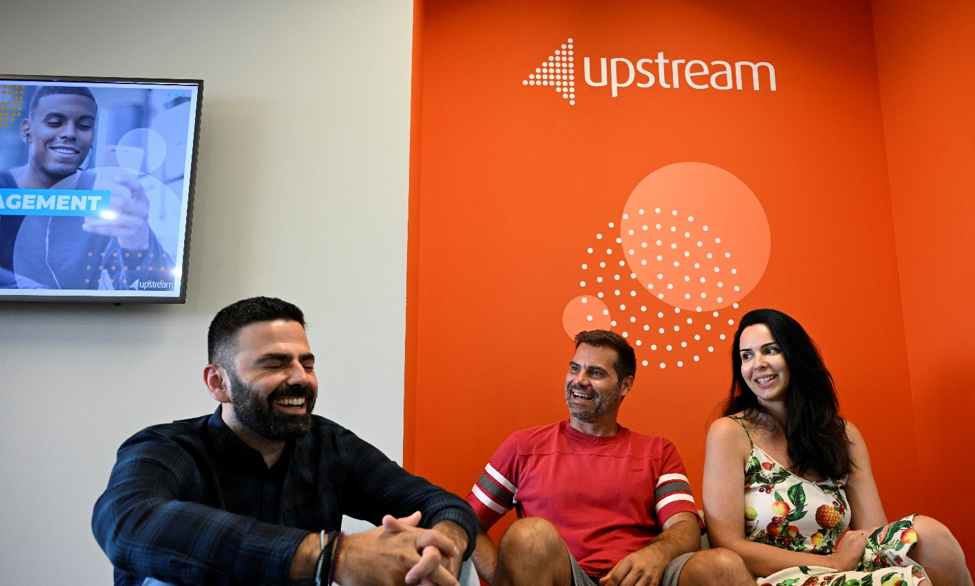 Upstream colleagues at the office reception