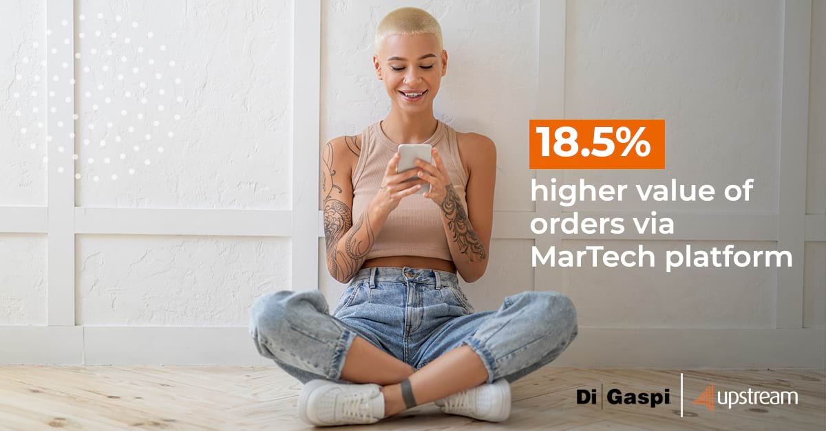 DiGaspi increases eCommerce sales and achieves higher value orders via Upstream's MarTech platform